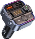 Bluetooth 5.3 FM Transmitter for Car, Dual Micphone Hands-Free Calls Wireless Radio Receiver, PD 30W & QC3.0 Fast Car Charger Adapter
