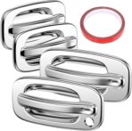 Tutor Auto Chrome Door Handle Covers Compatible with 99-06 Chevrolet Silverado Tahoe Avalanche Suburban | 99-06 GMC Yukon Sierra |02-06 Cadillac Escalade W/O Passenger Side Keyhole