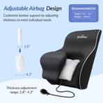 ZIKEE Adjustable Airbag Lumbar Support Pillow Provides Comfortable Support Back Pain Relief and Improves Posture, Ergonomic Memory Foam Back Support Pillow for Office Chair, Car, Home - Image 4