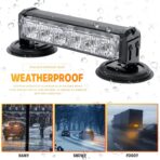 BooYu Amber/White Magnetic Wireless Flashing Strobe Light for Vehicles Trucks Car, Battery Operated Rechargeable LED Safety Beacon Lights, Mini Portable Emergency Warning Light Bar (2-Pcs, 2×8in) - Image 4