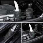 SINGARO Car Tissue Holder, 4 Pack Car Cup Holder Facial Tissues with Travel Tissue Bag, Quick and Convenient Flower Combination Car Tissue Box(4 Canisters/200 Tissues) Black - Image 5