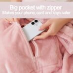 Travel Blanket Pillow, Premium 2 in 1 Flannel Airplane Blanket Compact for Travel,Office, Home,Travel Essentials Accessories for Plane and Car,Compact Office Blanket (Pink) - Image 4