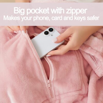 Travel Blanket Pillow, Premium 2 in 1 Flannel Airplane Blanket Compact for Travel,Office, Home,Travel Essentials Accessories for Plane and Car,Compact Office Blanket (Pink) - Image 4