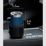 Seven Sparta Car Cup Holder Expander with Adjustable Base, Compatible with Hydro Flasks 32/40 Ounce, Compatible with Yeti Ramblers 20/26/30 Ounce, Other Bottles in 3.4"-3.8" (Black) - Image 2