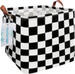 LANGYASHAN Square Storage Baskets Waterproof Canvas Children Laundry Nursery Hamper for Shelves Gift Baskets Toy Organizer Room Decor (Square Racing flag)