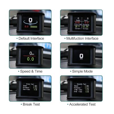 X AUTOHAUX 2.2 Inch Mini HUD Head Up Display Car Dashboard Digital Speedometer Multifunction Data Display Error Alarm TFT LCD Display with OBDII EUOBD - Image 4