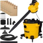 DEWALT 12 Gal Shop Vac, 5.5 HP Wet Dry Vac with Detachable Blower, High-Capacity Cleaner for Garage, Car, Workshop & Outdoor Leaves, All-in-1 DXV212PA (Reusable Bag)