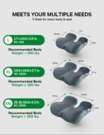 medisana Seat Cushion, SC 100 Seat Cushions for Office Chairs, Car Seat, Wheelchair - Sciatica & Tailbone & Coccyx Pain Relief Pillow for Driver Sedentary, Gift for Women Men(Size:18*14.6*3.54in-Grey) - Image 3