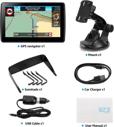 7 Inch GPS Navigator for Car Truck RV, 2026 Latest Map GPS for Car with Free Lifetime Updates, Voice Guidance, Speed Alerts, Custom Routing, HD Touchscreen - Image 6