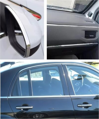 Car Trim,Car Accessories,Self Adhesive Chrome Tape for Cars,Automotive Exterior and Interior Molding Trim,Applicable on Auto Side Body,Bumper,Grille,Roof,Window,Tailgate,Side Mirror (25mm) - Image 6