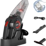 Whall Handheld Cordless Car Vacuums, Wet and Dry Use 9000Pa Strong Suction Vacuums, Rechargeable Portable Vacuum Cleaner with LED, Charging Dock, Lightweight Mini Vacuum for Car, Home and Office,Red