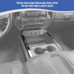 RT-TCZ for Chevy Silverado Chrome Center Console Trim Frame Cover for Chevy Silverado GMC Sierra 2014-2018 Silver Chrome Interior Accessories - Image 4