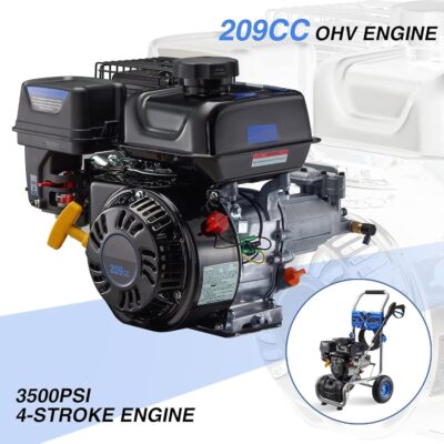 3500PSI Gas Pressure Washer, 2.3GPM Gas Powered High Pressure Washer with 209CC Engine, 4 Adjustable Nozzles, 25 ft High Pressure Hose for Cleaning Walls, Terraces, Vehicles, Garden (Blue) - Image 3