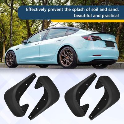 4PCS Car Mud Flaps, Mud Guard, No Drilling No Tape Mudflaps All Weather Protector Mudguards, Front and Rear Side Splash Guards Vehicle Sediment Protection Auto Accessories Universal for Cars - Image 7