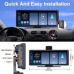 10.26" Apple Car Play Screen Compatible Android Auto GPS Navigator, Apple Carplay Screen with 1080P Backup Camera,Wireless Carplay Adapter with Bluetooth,AirPlay,AUX/FM,Google Play - Image 7