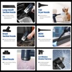 Car Vacuum Handheld Vacuum Portable Cordless, 18000Pa 5 in 1, 100W Brushless Motor, High Power Vacuum Cleaner with Window Breaker Hammer, LED Light, Multi-Nozzles for Car, Home, Pet, Office - Image 4