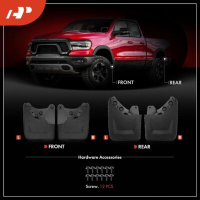 A-Premium Mud Flaps Compatible with Toyota Tacoma 2024 2025, No Drilling Required Mud Guards with Hardware Accessories, Set of 4 Front and Rear - Image 3