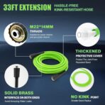 Pressure Cleaner 5000 PSI 2.8 GPM High Power Cleaners with 33ft Pressure Hose, 4 Nozzle and Foam Cannon, for Home, Cars, Fences, Patio (Green) - Image 4