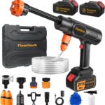 Cordless Pressure Washer, 1450PSI Portable Power Washer with 6-in-1 Nozzle, 21V Handheld Pressure Washer with 2 Rechargeable Power Batteries, Garden Hose Power Washer for Cars, All-Purpose