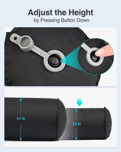 Luxtude Inflatable Lumbar Pillow for Airplane Travel, Inflatable Lumbar Support Pillow for Car & Office Chair, Neck Roll Pillows for Lower Back Pain Relief, Travel Back Support Neck Pillows - Image 5