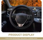 Car Steering Wheel Cover, Microfiber Leather Steering Wheel Cover，Anti-Slip Breathable Steering Wheel Protector，15 inch Universal for SUV, Truck, Van (Black&Red) - Image 6