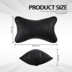 2 Pack Car Neck Pillow Soft Breathable Headrest Pillows for Driving Support, Universal Fit for Most Car Seats Decor Accessories（Black） - Image 3