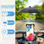 Gadpiparty Small Bike Phone Bracket with Umbrella Handlebar Mount, Sturdy Waterproof Phone Holder for Electric Scooter and Bicycle Navigation, Shockproof Black Mini Mobile Mount for Daily Use - Image 3