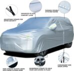 Tecoom Light Shell Breathable Material Classic Zipper Design Waterproof UV-Proof Windproof Car Cover for All Weather Outdoor Fit 170-190 inches SUV Fit for Tesla Model Y Toyota RAV4 Nissan Rogue etc - Image 4