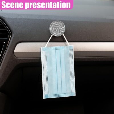 YoRise 4PCS Bling Car Hooks, Crystal Rhinestone Car Storage Hook with Self-Adhesive Backing, Multi-Function Dashboard Hooks, Hanging Mini Hook for Vehicle Cable Keys Sunglasses Hat (White) - Image 6