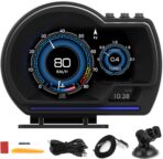 OBD2 Gauge Display, Heads up Display for Cars, Hud Digital Speedometer for Car