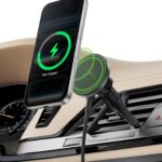 Belkin Wireless Car Charger, Magnetic Car Vent Mount w/ 3.3ft USB C Cable, Qi2 MagSafe Compatible Fast Charging iPhone Charger for iPhone 17, Galaxy S26, Pixel 10, & More - Travel Accessories - Black
