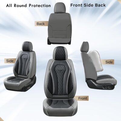 Coverado Car Seat Covers Front Pair, Black Seat Covers, Automotive Car Seat Cover, Car Seat Cushion, Car Seat Covers 2 Pack, Car Seat Protector Universal Fit Most Cars - Image 4