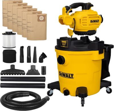 DEWALT 12 Gal Shop Vac, 5.5 HP Wet Dry Vac with Detachable Blower, High-Capacity Cleaner for Garage, Car, Workshop & Outdoor Leaves, All-in-1 DXV212PA (Reusable Bag) - Image 9