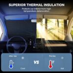 helloleiboo 𝟐𝟎𝟐5 𝑼𝑷𝑮𝑹𝑨𝑫𝑬 Foldable Car Windshield Sun Shade Umbrella,360° Rotating Sunshade for Car Windshield Front Window Reflective Heat Automotive Interior Sun Protection for Cars Trucks - Image 3