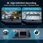 Largest 11.5 inch Wireless CarPlay Screen for Car, A-pple CarPlay & Android Auto HD Touchscreen with 4K Dash Cam/1080P Backup Camera/Navigation/Bluetooth/Voice Control/FM/Mirror Link,for All Vehicles - Image 4