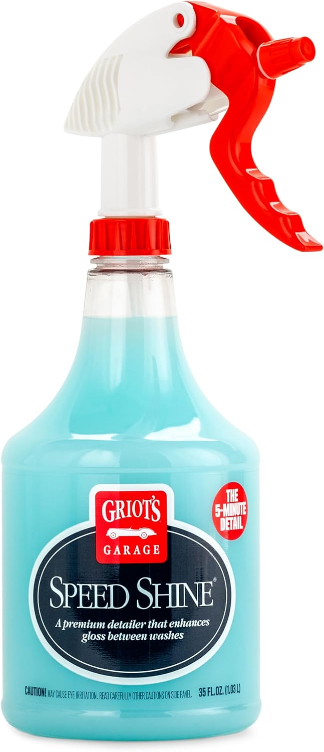 71vxJfJzY1L._AC_SL1500_.jpg Griot's Garage Speed Shine for Car Detailing, Quick Detailer for All Exterior Surfaces, Trim and Wheels, Provides a Glossy Finish, 11146, 35 oz - Image 1