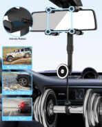 for MagSafe Car Mount Rearview Mirror [24 Strong Magnet] Magnetic Phone Holder for Car Rear View Mirror [4 Clip Stable] Phone Holders for Your Car for iPhone Air 17 Pro Max 16 15 14 13, All Smartphone - Image 6