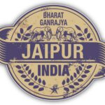 Jaipur City India Grunge Travel Stamp Sticker - Waterproof Outdoor Car Bumper Vinyl Decal, 3 Inch