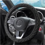 zipelo Elastic Stretch Steering Wheel Cover, Microfiber Breathable Ice Silk, Universal 15 Inch Anti-Slip Car Steering Wheel Protector, Warm in Winter and Cool in Summer, for Men and Women (Black)