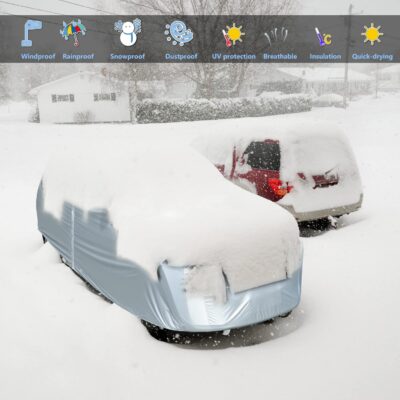 Tecoom Light Shell Breathable Material Classic Zipper Design Waterproof UV-Proof Windproof Car Cover for All Weather Outdoor Fit 170-190 inches SUV Fit for Tesla Model Y Toyota RAV4 Nissan Rogue etc - Image 8