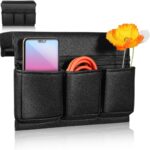 Car Window Armrest Storage Box: Leather Door Side Pad Organizer with Cushion Pocket, Universal Car Accessory for Vehicle Truck Console Elbow Support Black