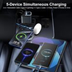 5-in-1 120W 30-Minutes Fast Flash Charging Retractable Car Charger, Wireless Bluetooth FM Transmitter, Type-C+USB-A Car Charger Adapter, Compatible with iPhone 17/16/15/14/13 Pro Max & Android Devices - Image 4
