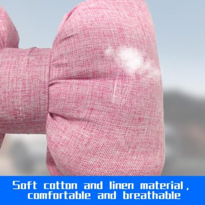 Bow Car Headrest Pillow, Breathable Memory Foam Vehicle Neck Pillow with Adjustable Strap, Ergonomic Auto Neck Support Cushion for Pain Pressure Relief, Universal for Most Cars (Pink) - Image 4