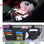 2 Packs Car Sun Visor Multi-Pocket Organizer for SUV & Truck, Auto Visor Storage Pouch with Big Zipper Pocket, Card Sleeve, Driving License, Insurance, Sunglasses, Pen, Key, Lipstick - Image 2