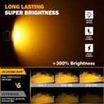 Auxbeam 4 Inch LED Driving Pods, 120W 12000LM Spot Flood Combo Triple Row Off Road Light Bar, 6 Modes Dual Color Amber White Auxiliary Flashing Fog Light for Trucks SUV ATV UTV Jeep, 2PCS - Image 3