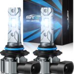 Marsauto 9005 Bulbs, 40000LM 800% Brightness 9005 HB3 Bulbs, Real 1:1 Design, HB3 Fog Lights 6000K White, 99% Compatible, 80000+ HRS Lifespan, IP68, Pack of 2