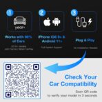 4-in-1 Wireless CarPlay & Android Auto Dongle, 5-Second Auto Connect, Low Latency Screen Mirroring.Convert Wired to Wireless for Car,USB A/C (Silver) - Image 6