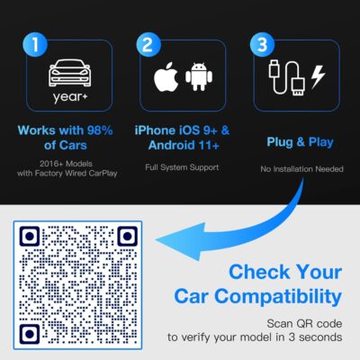 4-in-1 Wireless CarPlay & Android Auto Dongle, 5-Second Auto Connect, Low Latency Screen Mirroring.Convert Wired to Wireless for Car,USB A/C (Silver) - Image 6