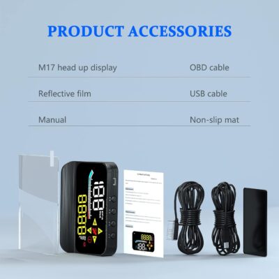 HUD M17,Heads up display OBD2 and GPS Dual System Speedometer for Car, Digital Speedometer with Speed, Travel Direction, and Overspeed Alarm, Fatigue Driving Alarm，Suitable for All car - Image 9