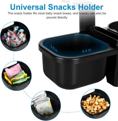 Accmor Car Headrest Backseat Organizer with Cup Holder, 3 in 1 Universal Backseat Car Organizer Tray Hold Bottles, Phone, Snacks, Trash, Non-Slip Grip Clip Car Seat Organizer Tray for Kids Adults - Image 6